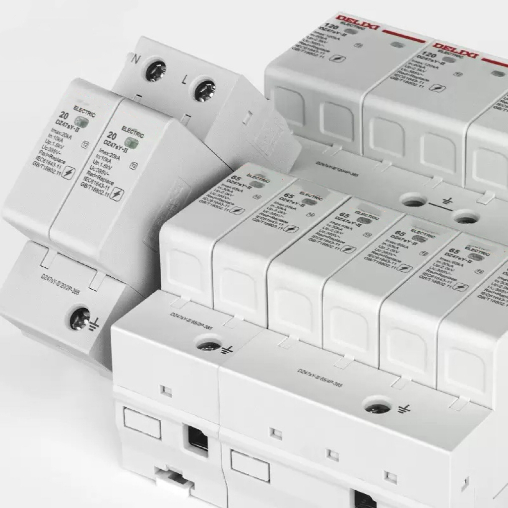 SPD Surge Protector Device, 4P Power Type, Type 1 & Type 2 Lightning Arrester